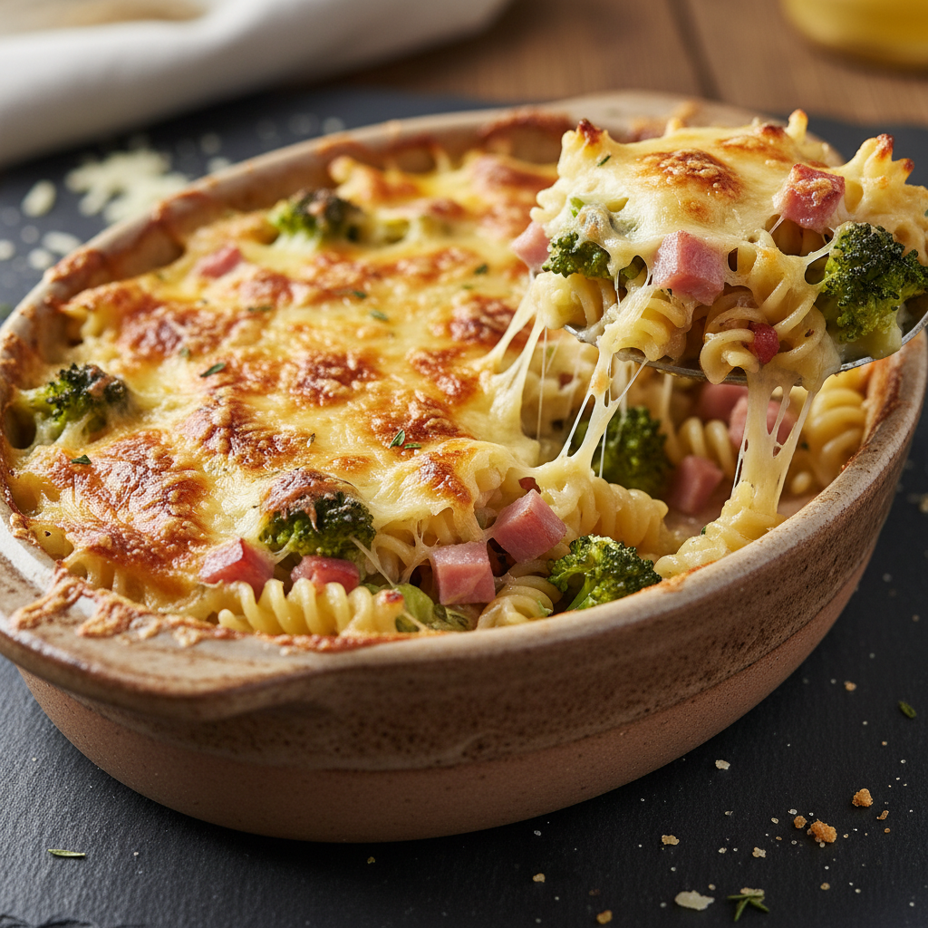 Pâtes Gratin Jambon Brocoli