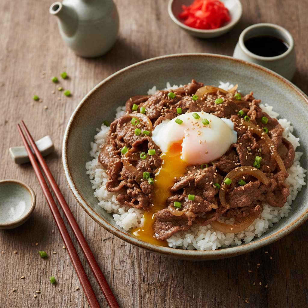 Donburi au Bœuf et Œuf