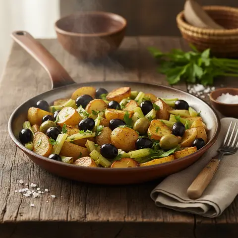 Sautéed Potatoes and Celery with Olives