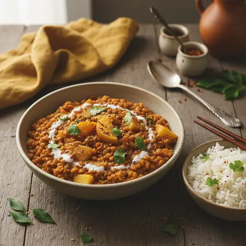 Linsencurry mit Äpfeln