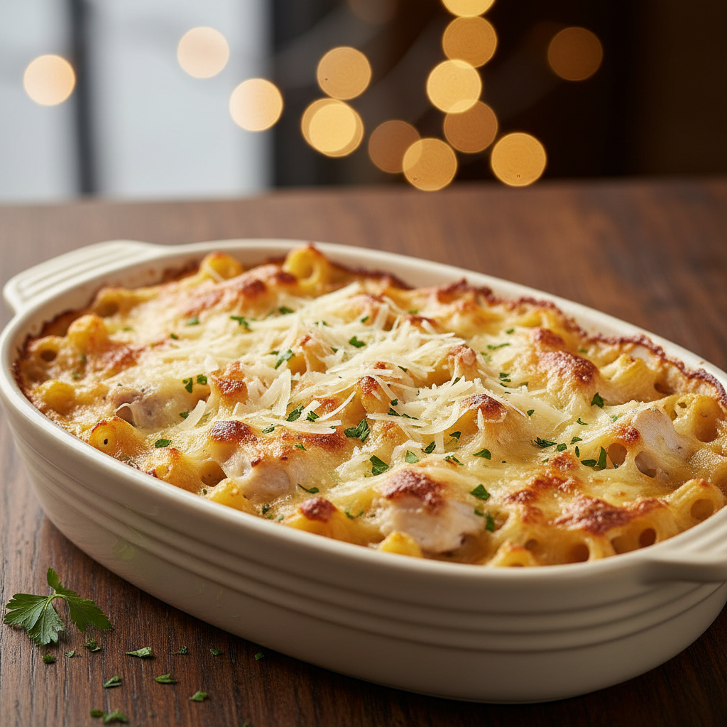 Gratin de Coquillettes au Maquereau et Gruyère Flocons