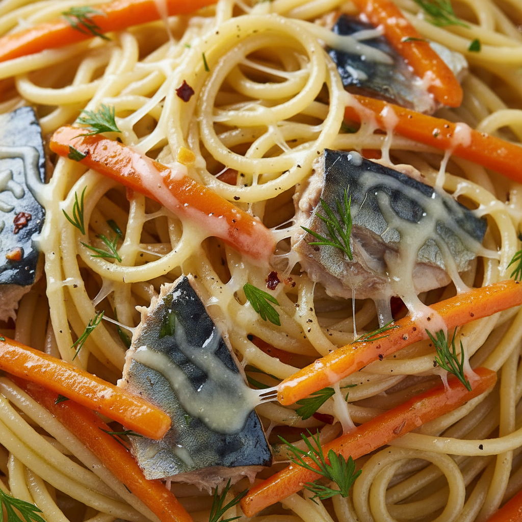 Spaghettis au Maquereau et Carottes