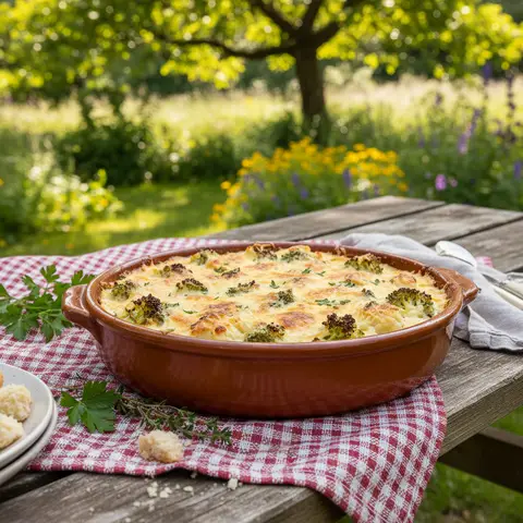Cauliflower and Broccoli Gratin