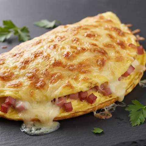 Überbackenes Schinken-Käse-Omelett