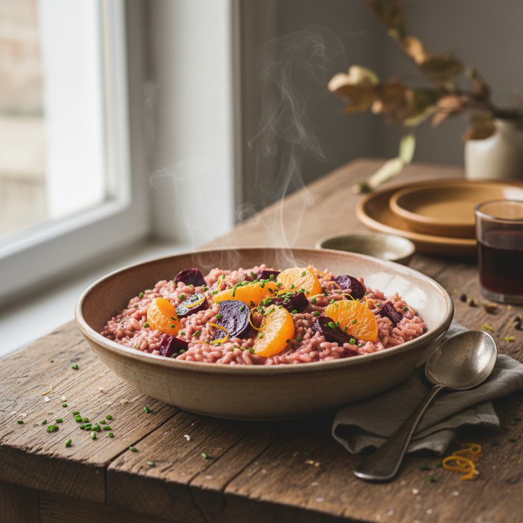 Risotto Façon Italienne aux Clémentines et Betteraves