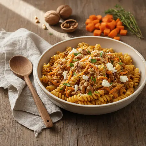 Pasta with Walnuts and Carrots