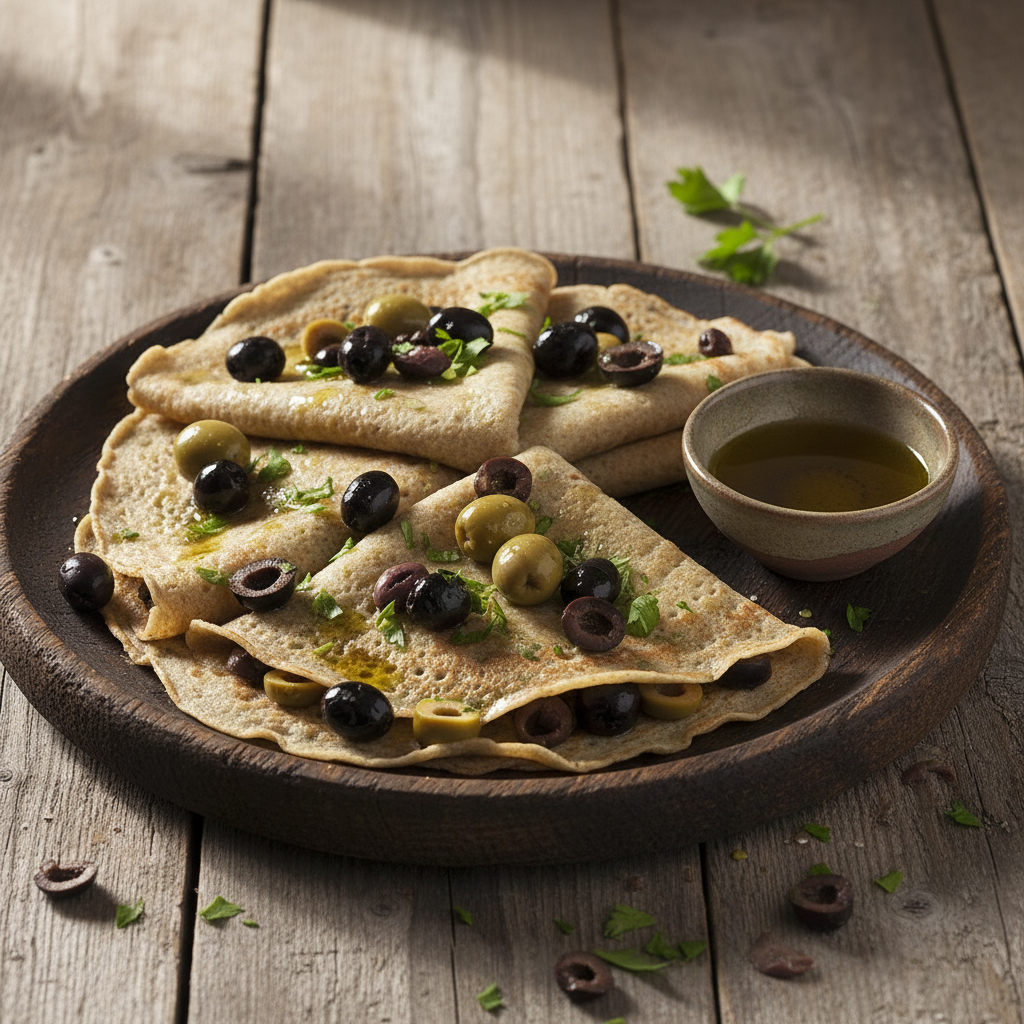 Galettes de Farine (Crêpes Salées aux Olives)