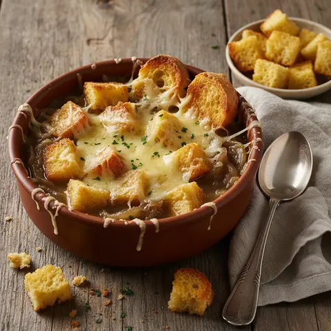 Onion Soup with Crispy Bread