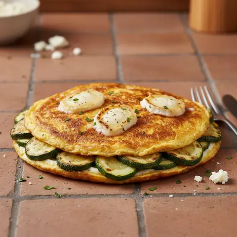 Grilled Omelet with Zucchini and Fresh Goat Cheese