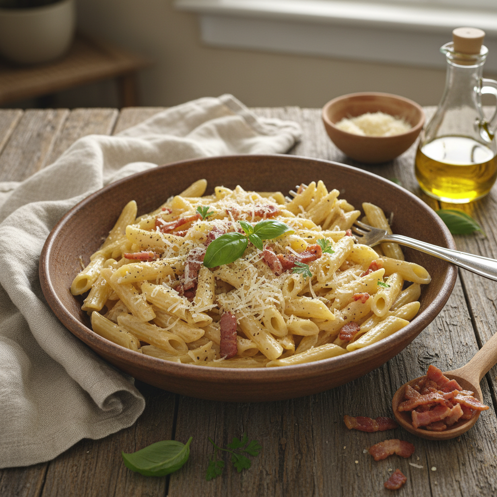Penne à la Carbonara Simplifiée
