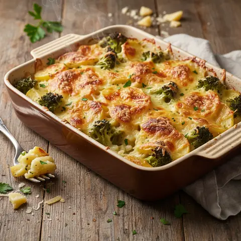 Broccoli and Potato Gratin with Gruyère