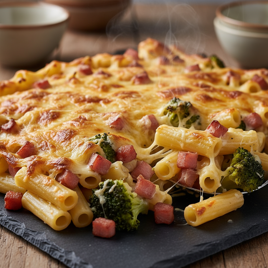 Gratin de Pâtes Jambon Brocoli
