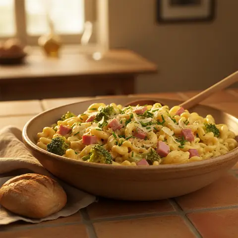 Pasta with Ham and Broccoli