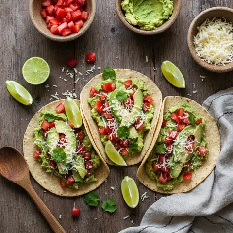 Vegetarian Tacos with Tomatoes and Avocado
