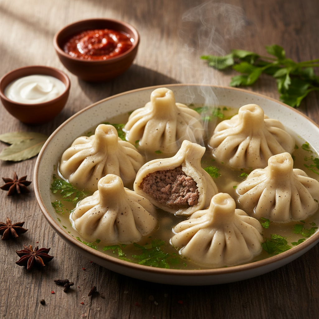 Khachapuri Khinkali (Dumplings Géorgiens à la Viande)