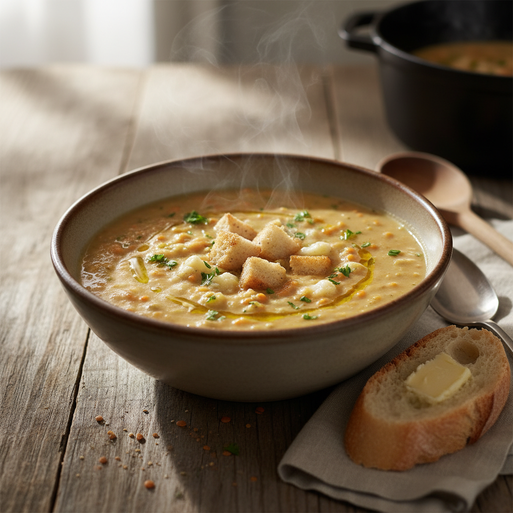Soupe Crémeuse Chou-fleur et Lentilles