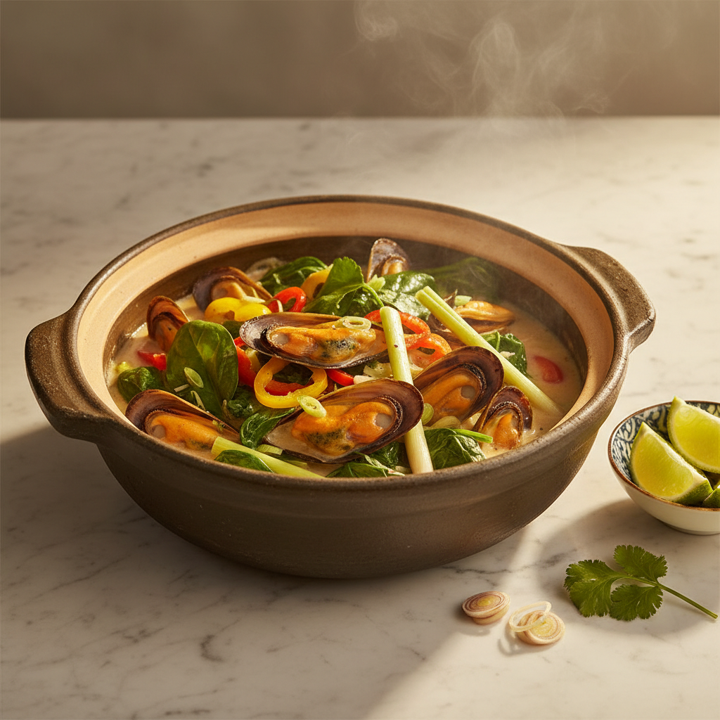 Moules à la thaïe au lait de coco et citronnelle