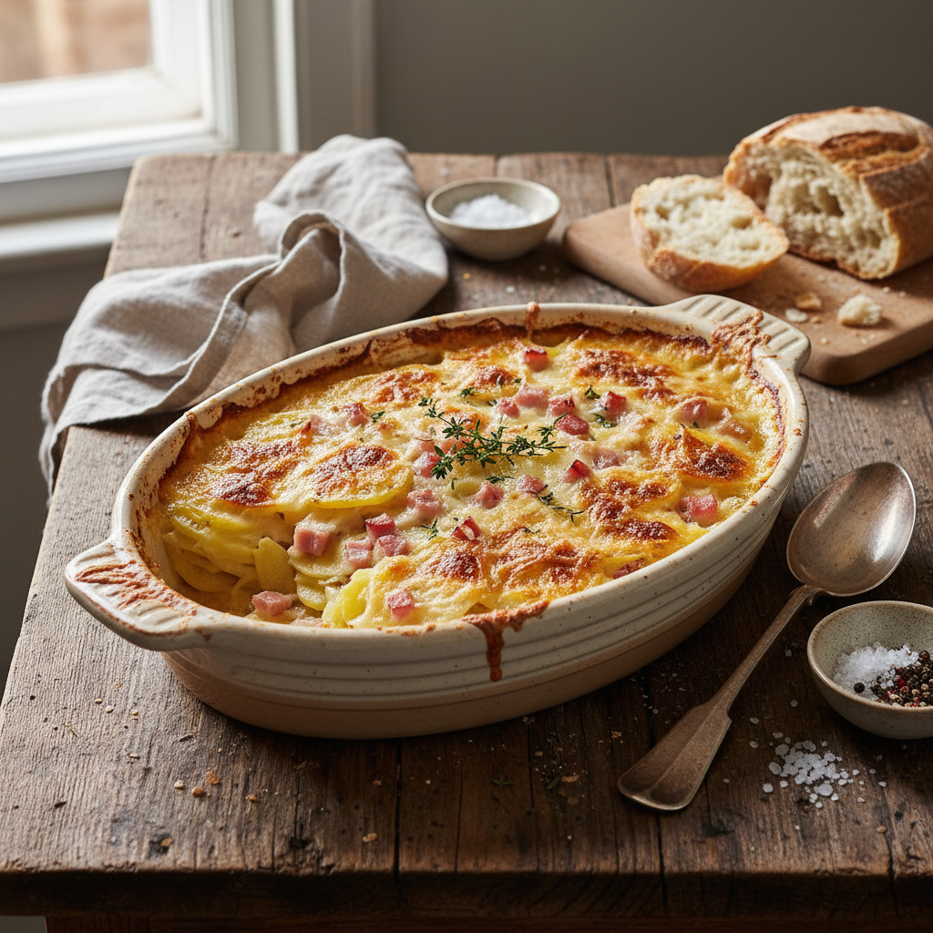 Gratin de Pommes de Terre au Jambon et Gruyère