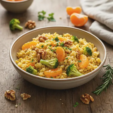 Risotto with Tangerines, Walnuts, and Broccoli