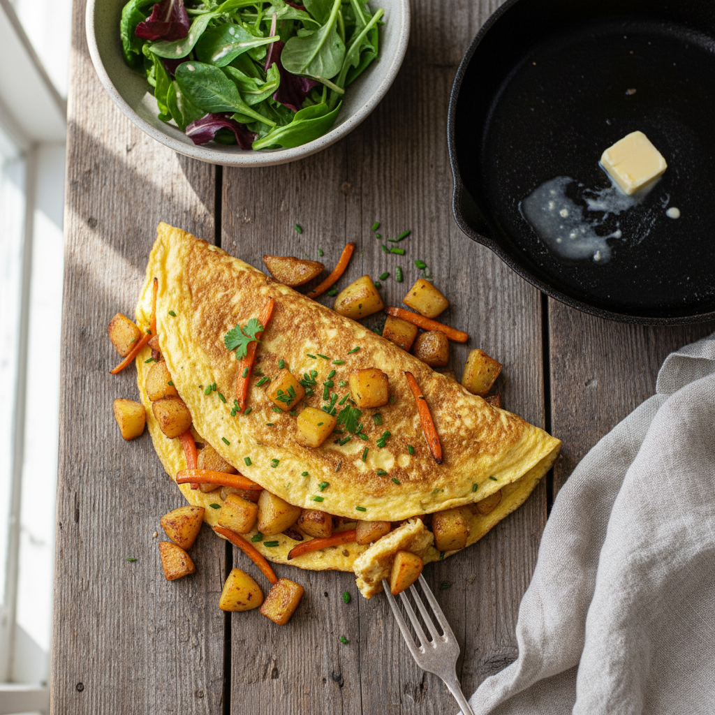 Omelette Paysanne aux Pommes de Terre et Carotte