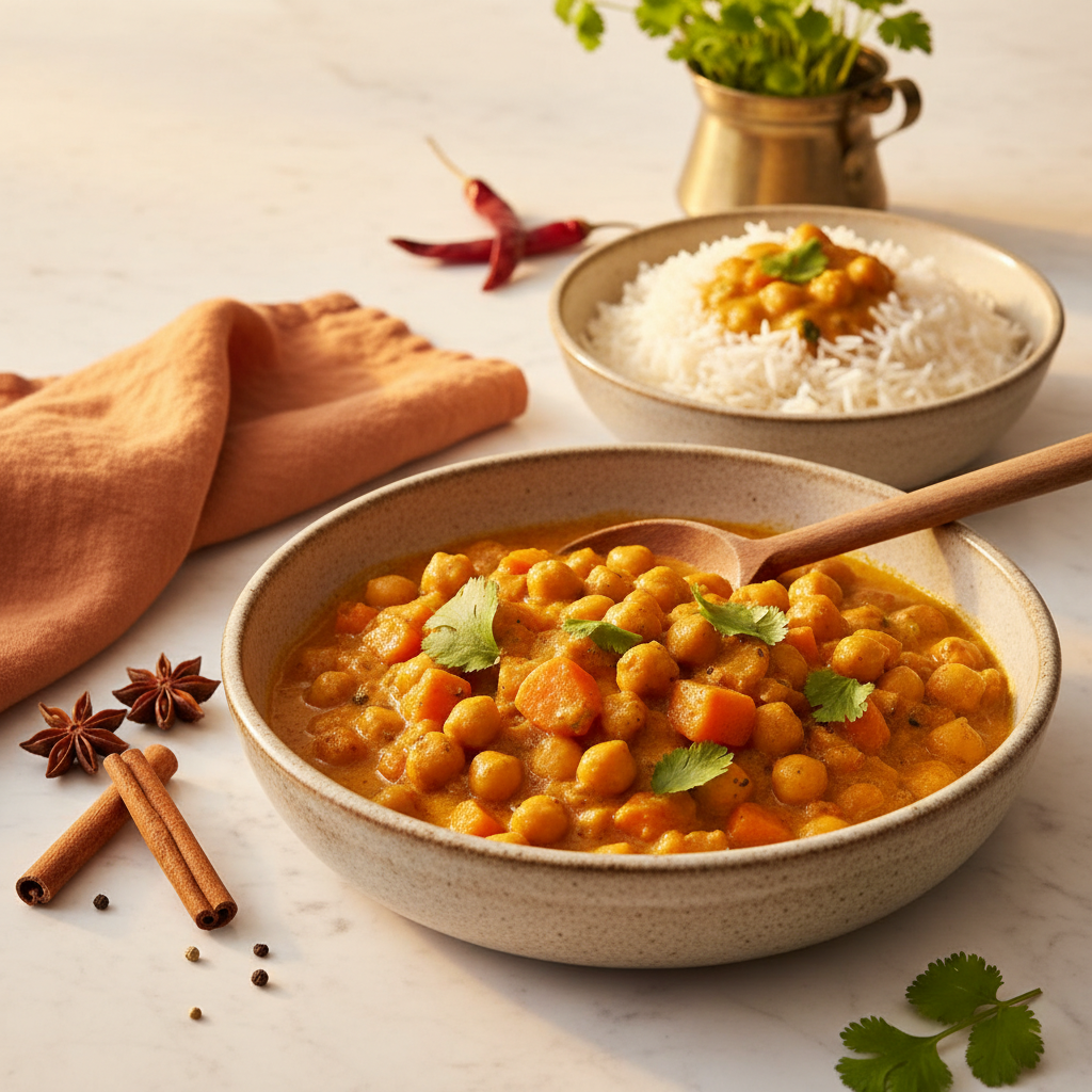 Curry de Pois Chiches et Carottes