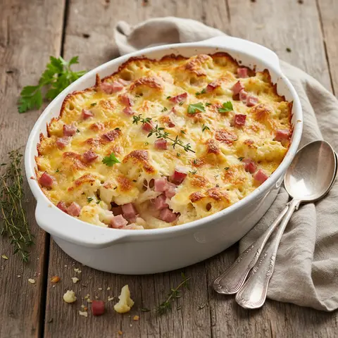 Cauliflower and Ham Gratin