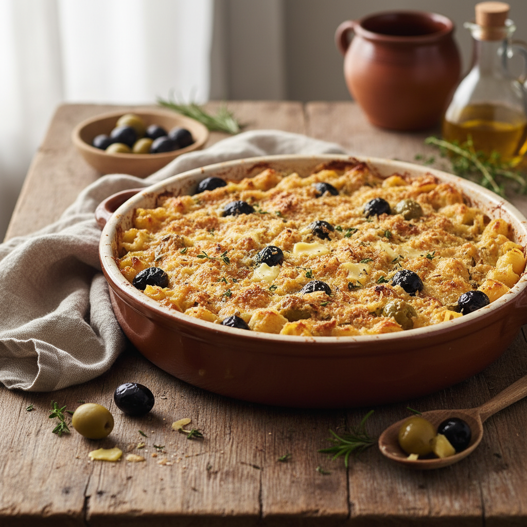 Gratin de Coquillettes aux Olives