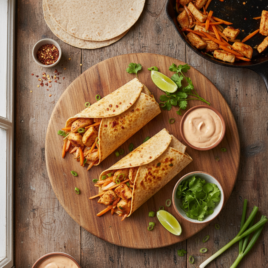 Wraps Poulet-Carotte Épicés
