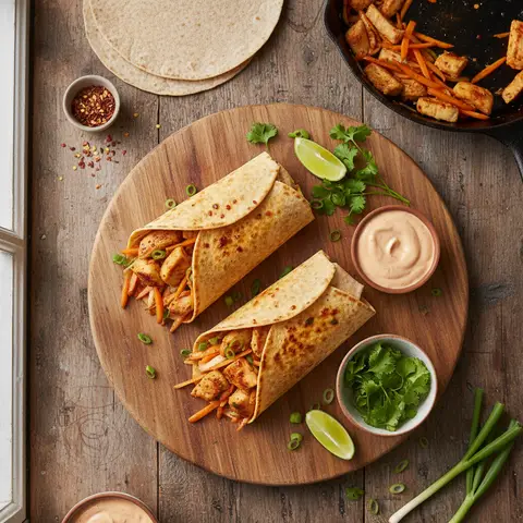 Würzige Hähnchen-Karotten-Wraps