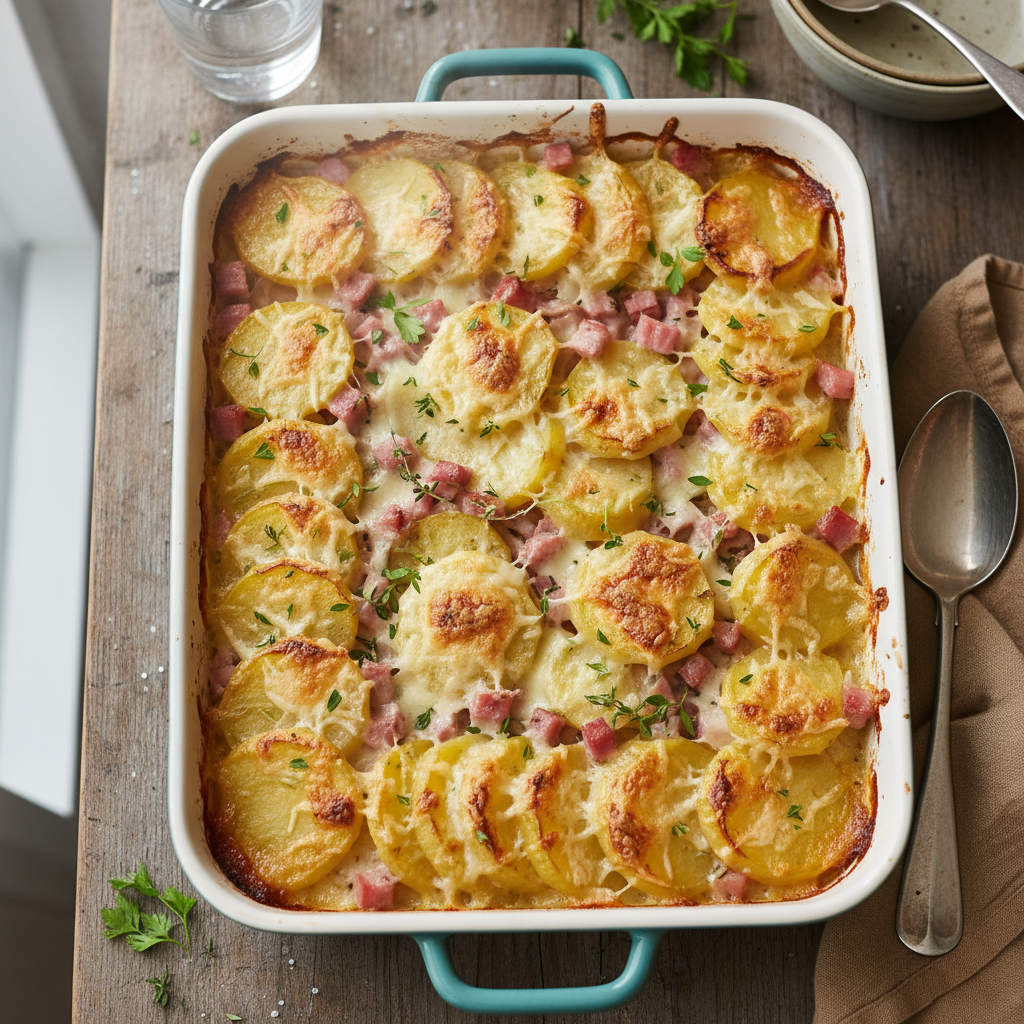 Gratin de Pommes de Terre au Jambon et Gruyère