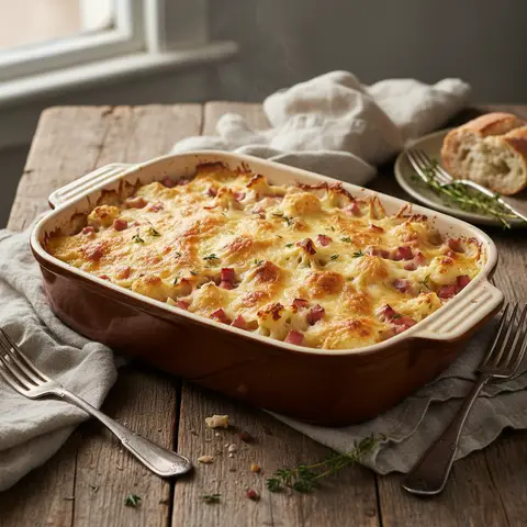 Cauliflower Gratin with Ham and Gruyère