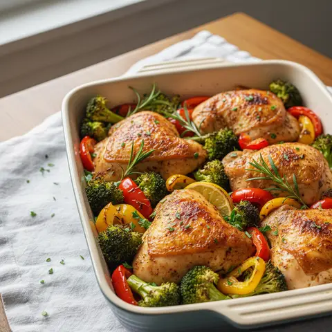 Hähnchen mit Paprika, Brokkoli und Paprika