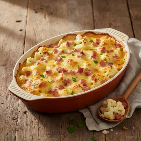 Blumenkohl-Schinken-Gratin