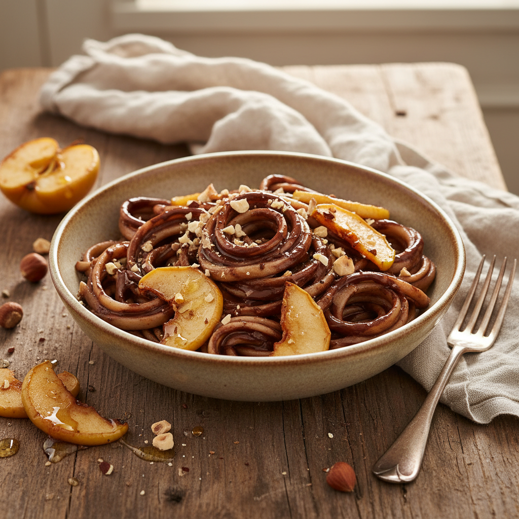 Pâtes à la Crème Chocolat et Fruits