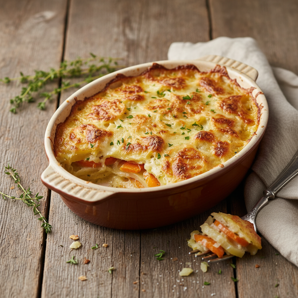 Gratin de Pommes de Terre et Carottes