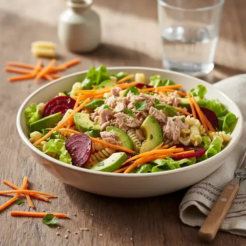 Gemischter Salat mit Thunfisch und Avocado