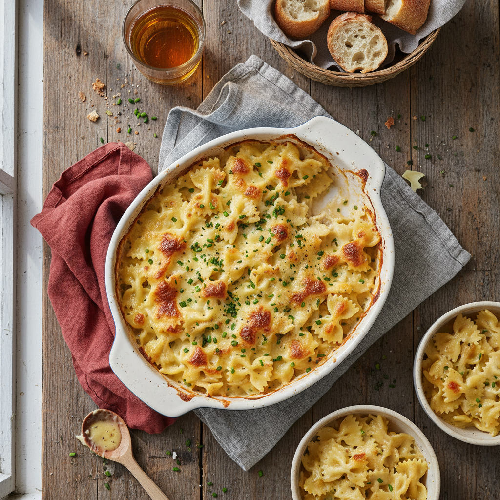Farfalles Gratin Comté-Gruyère