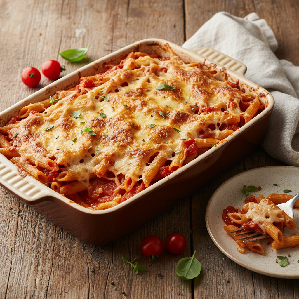 Gratin de Penne aux Tomates et Gruyère