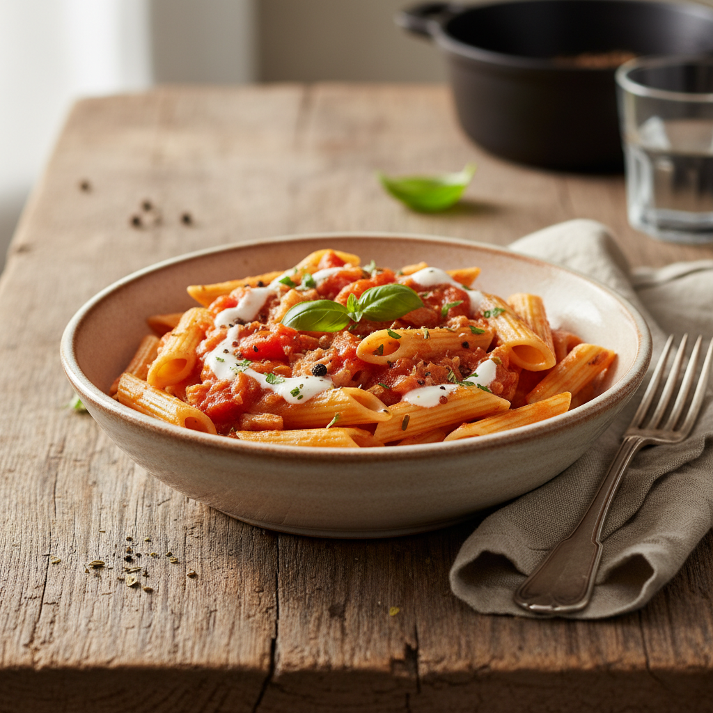 Penne à la Crème de Thon et Tomate