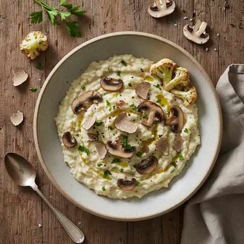 Cauliflower Risotto with Mushrooms and Truffle