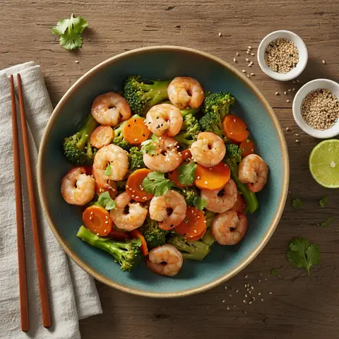 Sautéed Shrimp with Vegetables