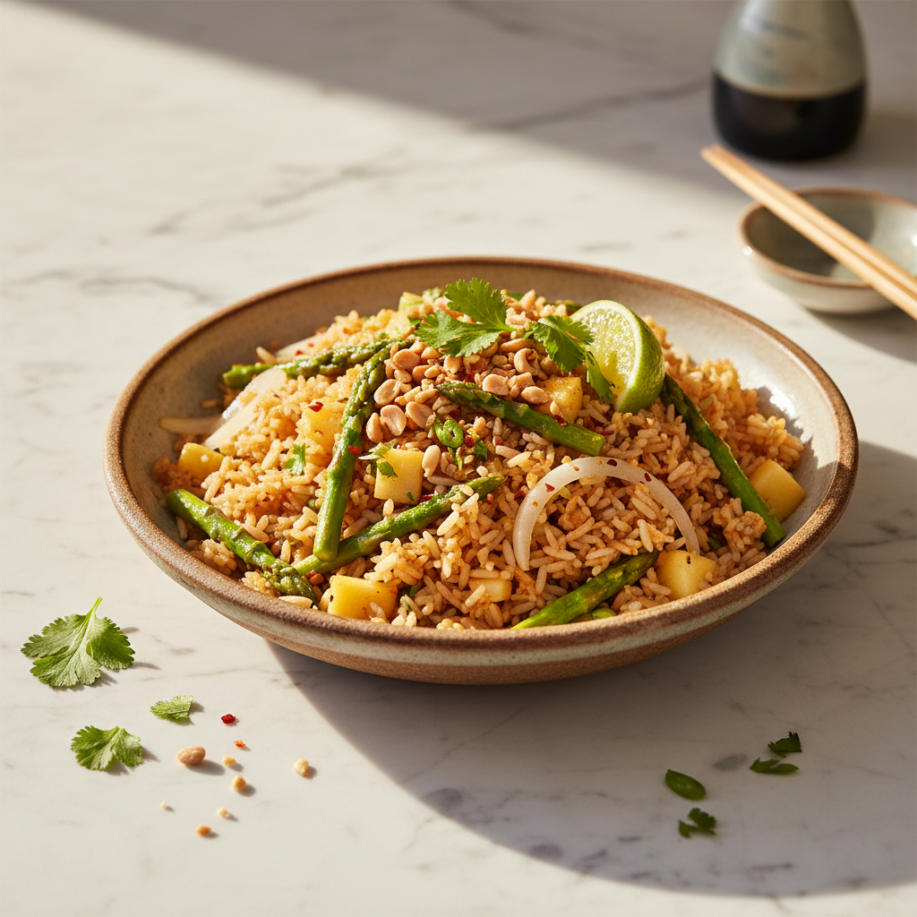 Riz Sauté aux Asperges et Pommes (style Thaï)