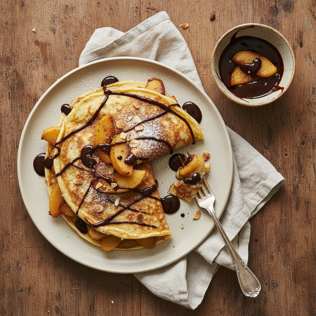 Crêpes aux Pommes et Chocolat