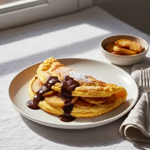 Sweet Apple and Chocolate Omelette