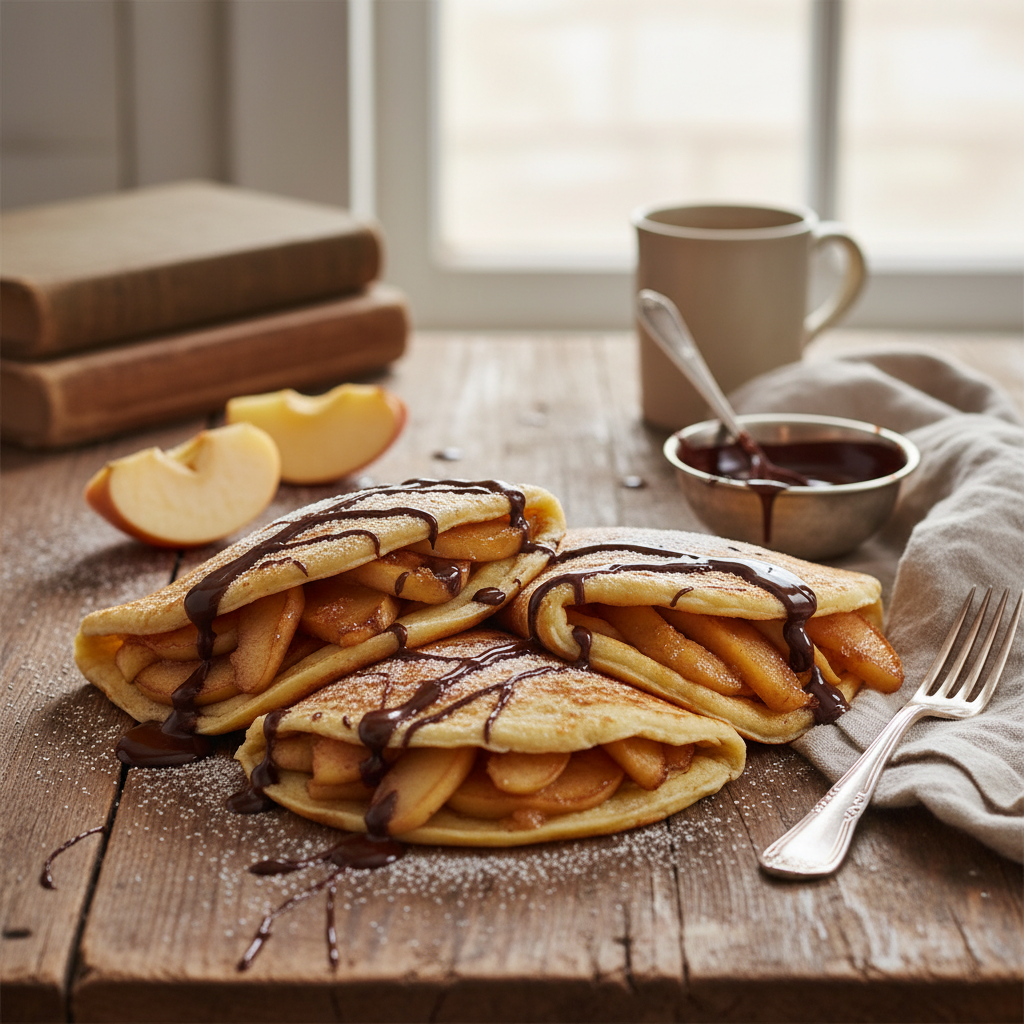 Crêpes aux Pommes et Chocolat