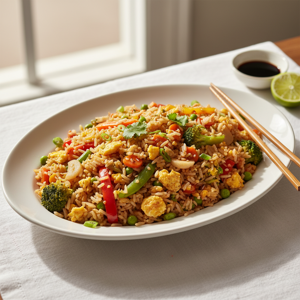 Riz Sauté aux Légumes et Oeufs
