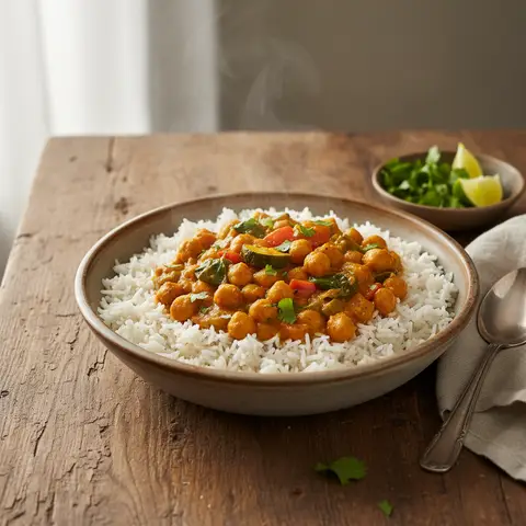 Curry mit Kichererbsen und Gemüse