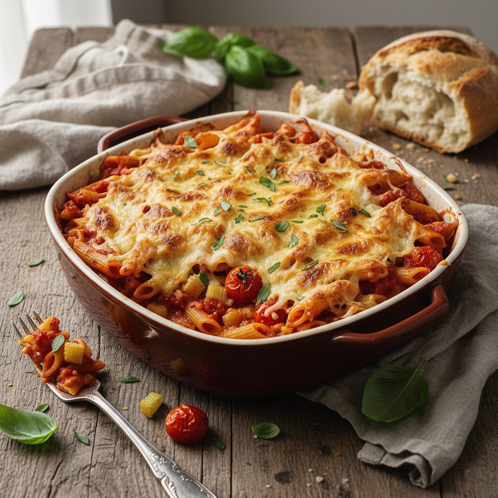 Gratin de Penne aux Tomates et Céleri