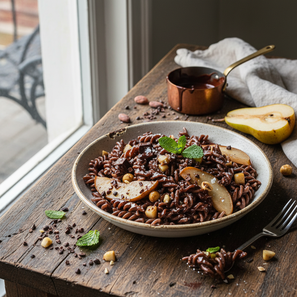 Pâtes au Chocolat et Poire