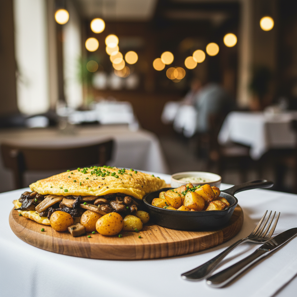 Omelette aux champignons et pommes de terre